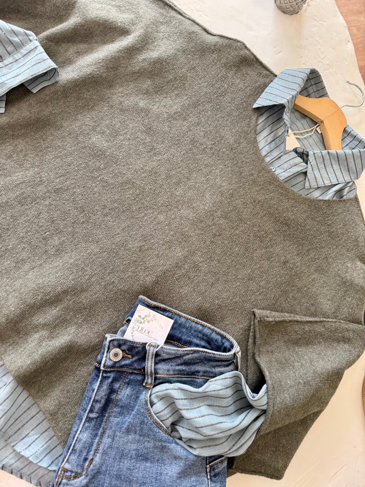 Pull oversize "MILA"- Douceur Italienne KAKI