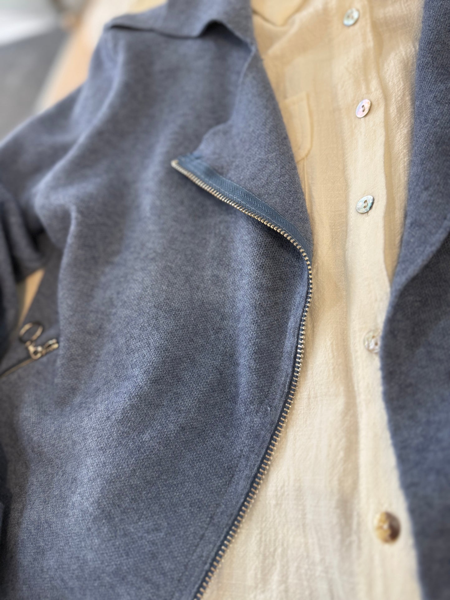 Veste style perfecto - Bleu jean