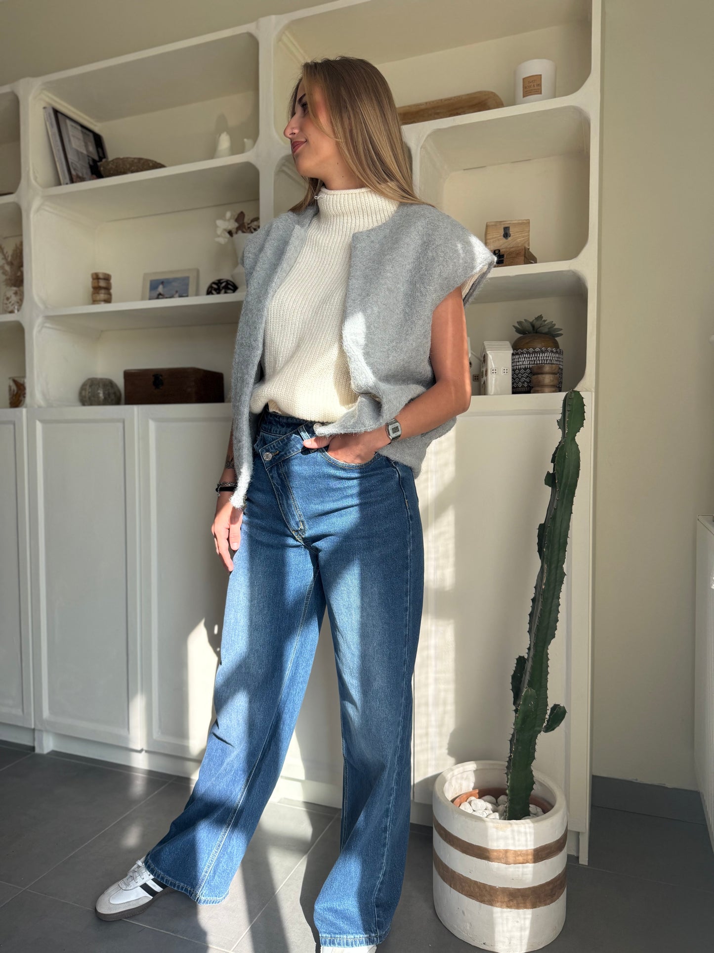 Gilet sans manches FAUSTINE - Gris vert doux