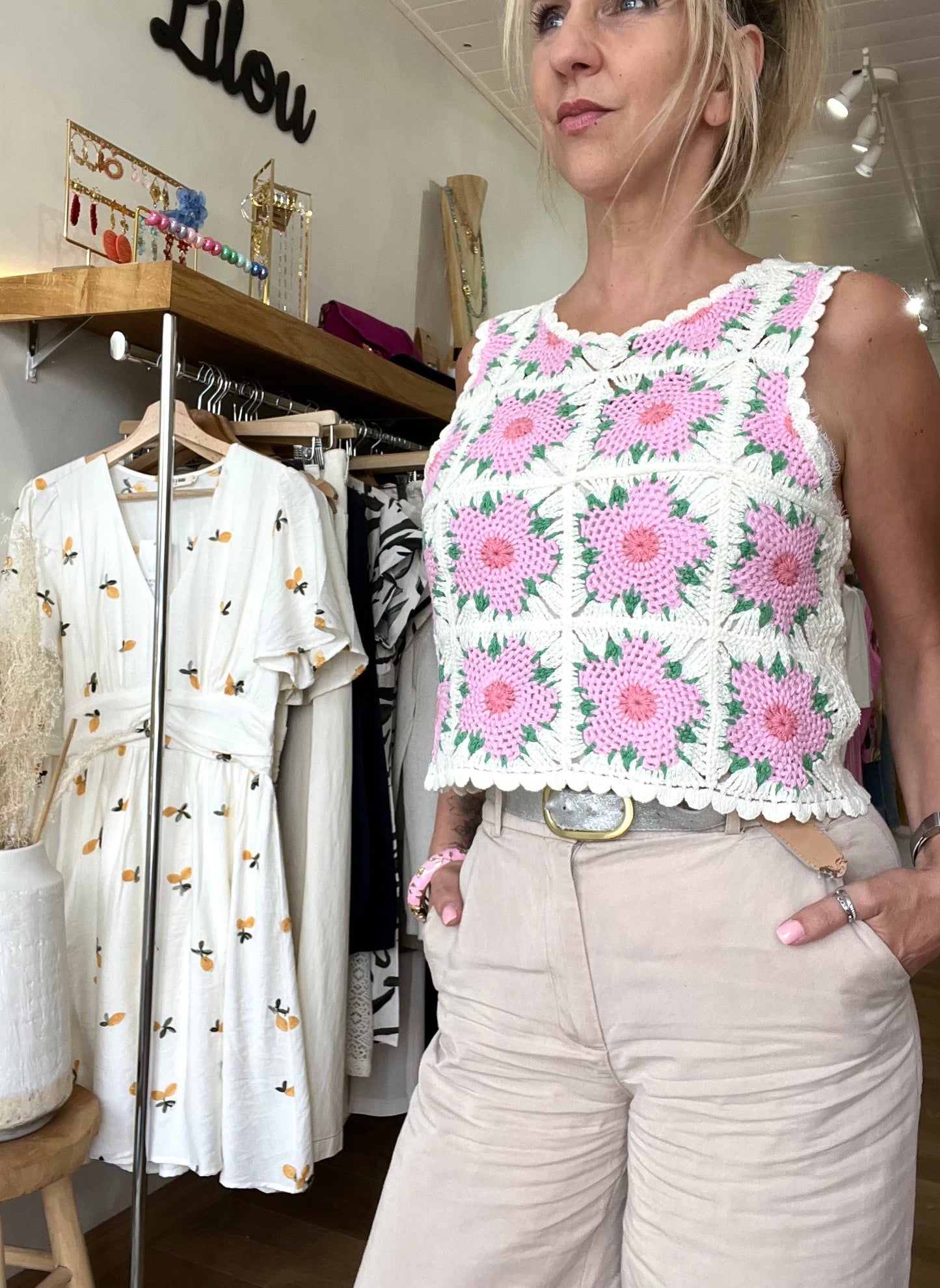 Top Crochet fleuri