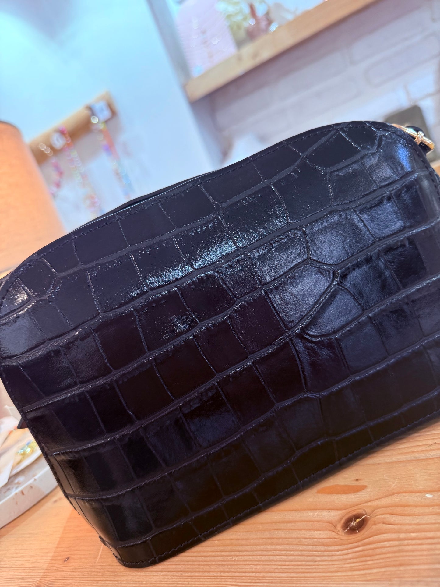Sac effet croco - Noir