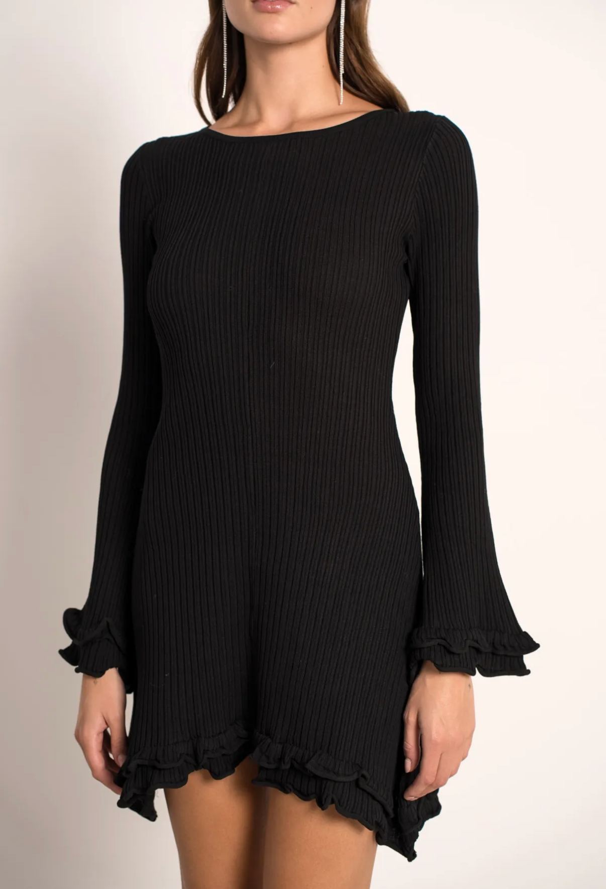 Robe cotelée - Noire