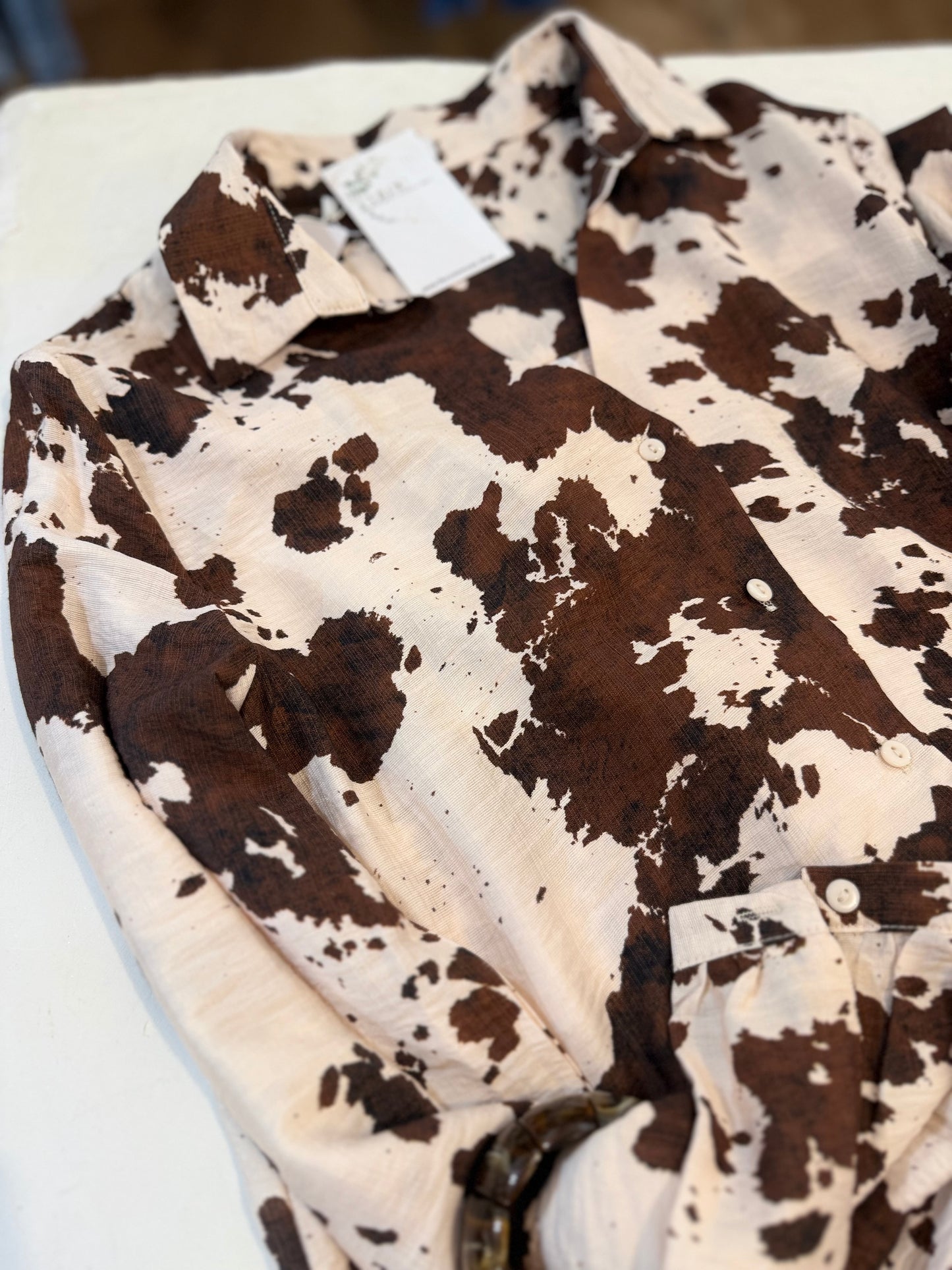 Chemise SAVANA - Imprimé tacheté chocolat