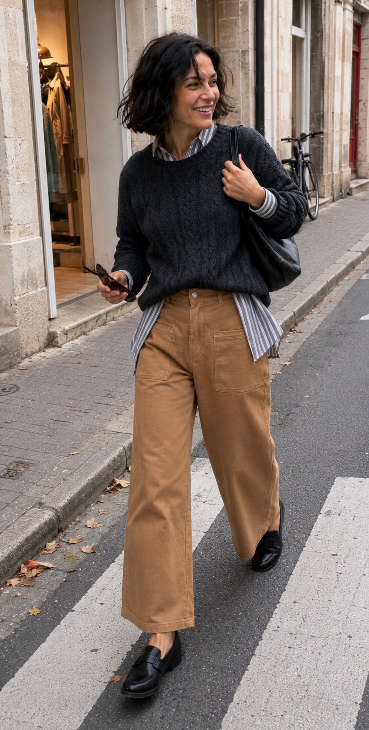 Pantalon en toile de coton - LARA - Camel