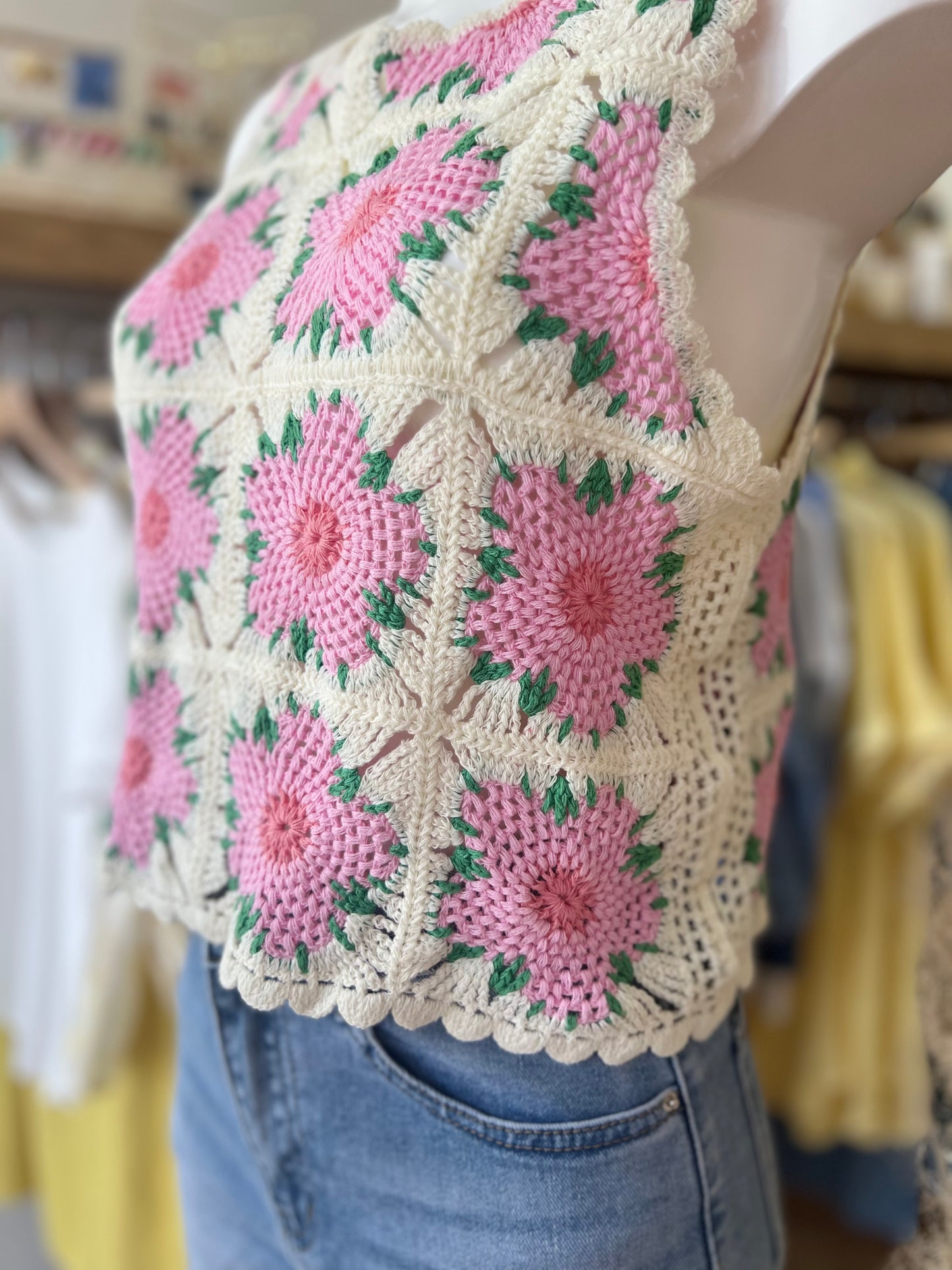 Top Crochet fleuri