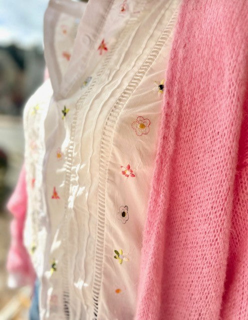 Chemise broderie fleurie LEANNE