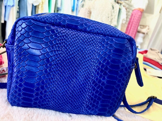 Sac cuir bleu roi