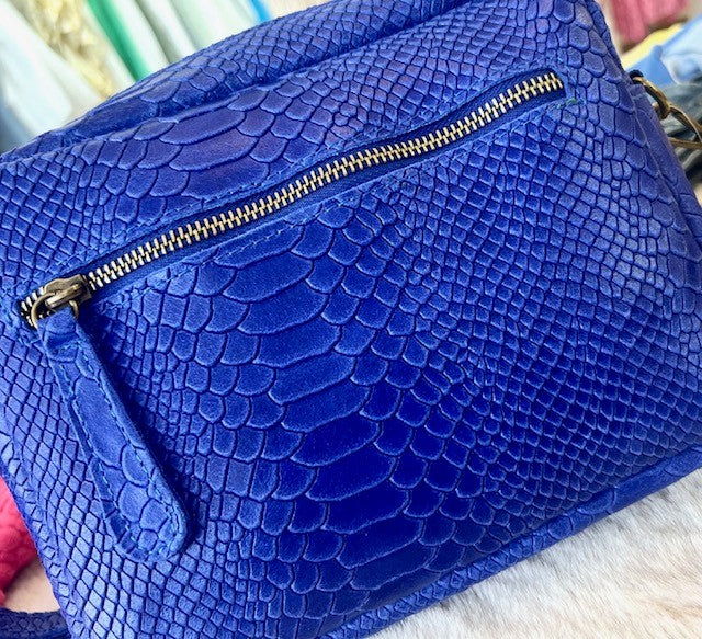 Sac cuir bleu roi