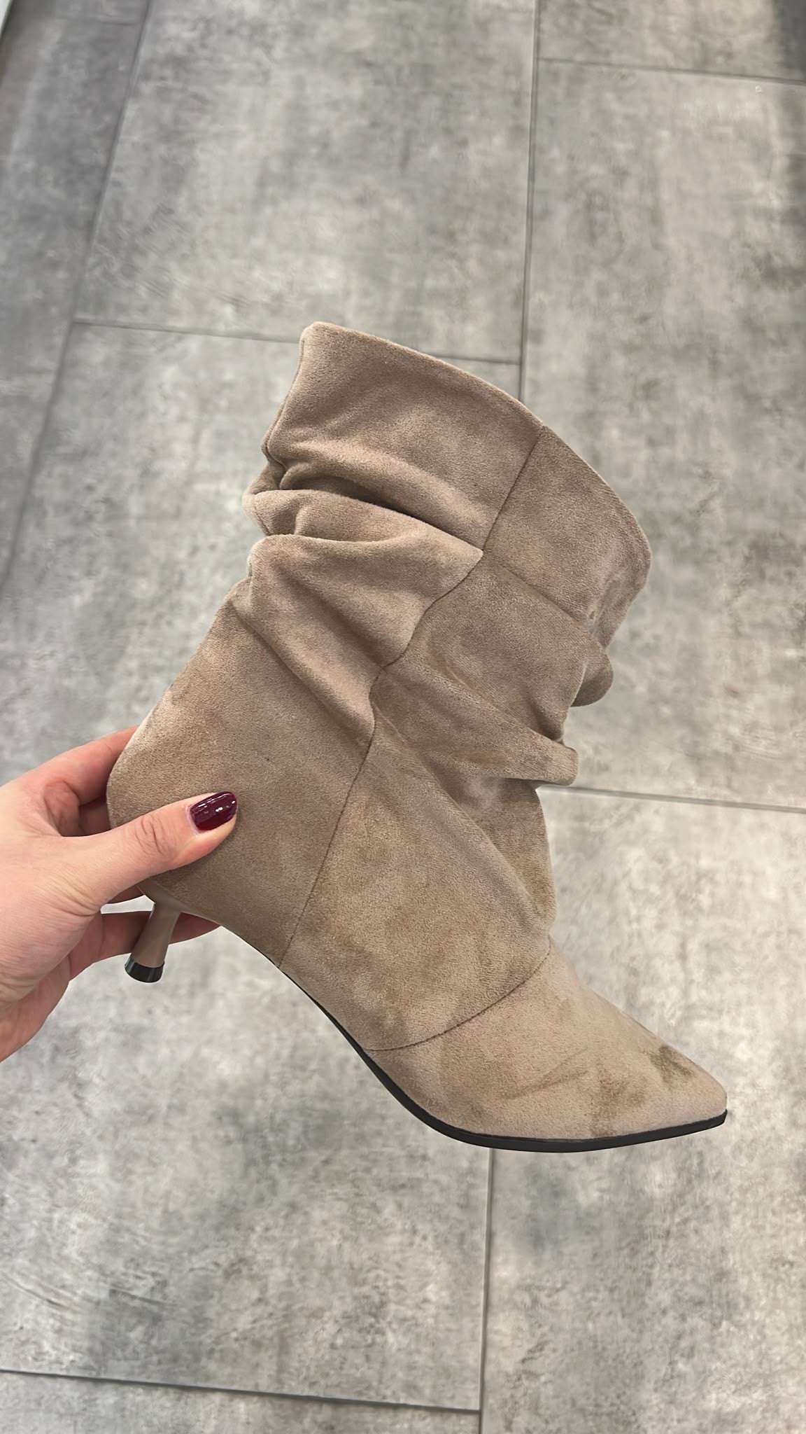 Bottines effet daim - Beige