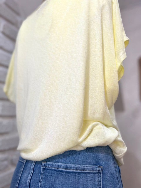 Tee-shirt lurex jaune pâle