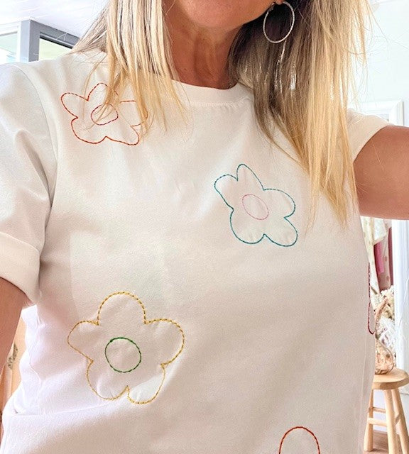 Tee-shirt FLOWERS blanc