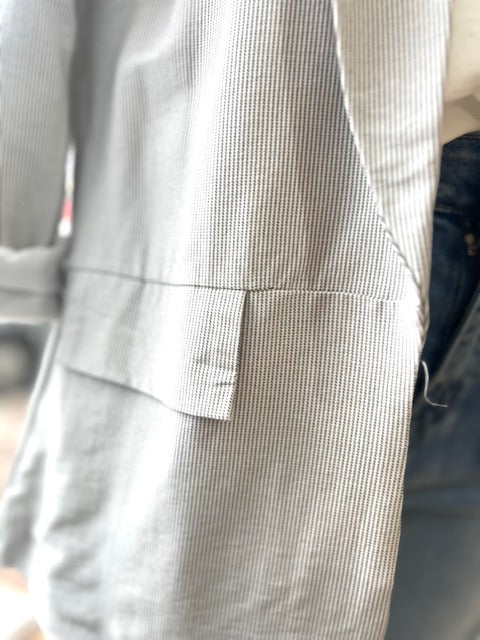 Veste blazer rayé gris clair