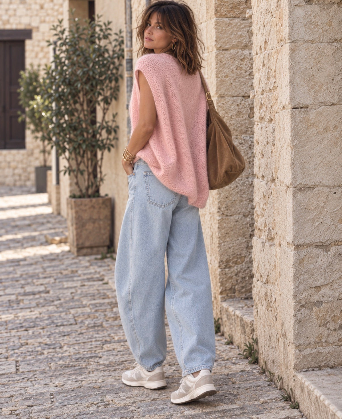 Gilet MURIEL - Loose - Rose pâle