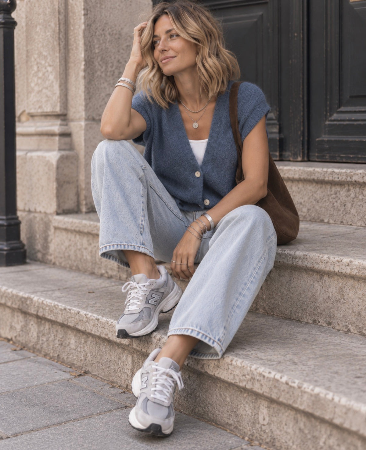 Gilet MURIEL - Loose - Bleu