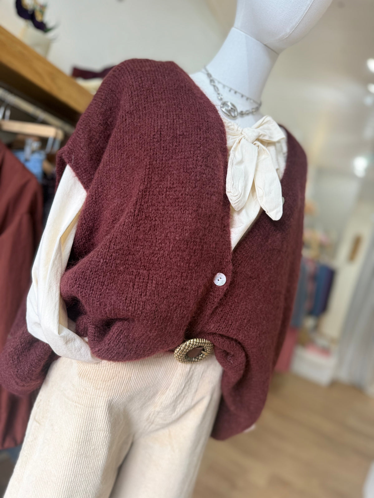 Gilet MURIEL - Loose - Bordeaux