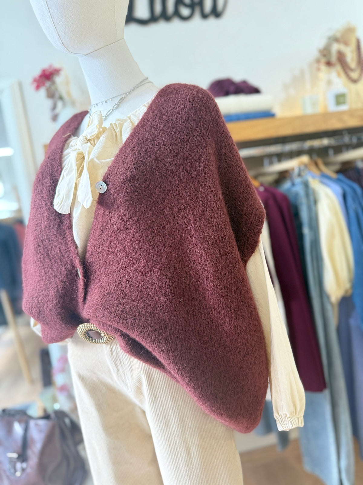 Gilet MURIEL - Loose - Bordeaux