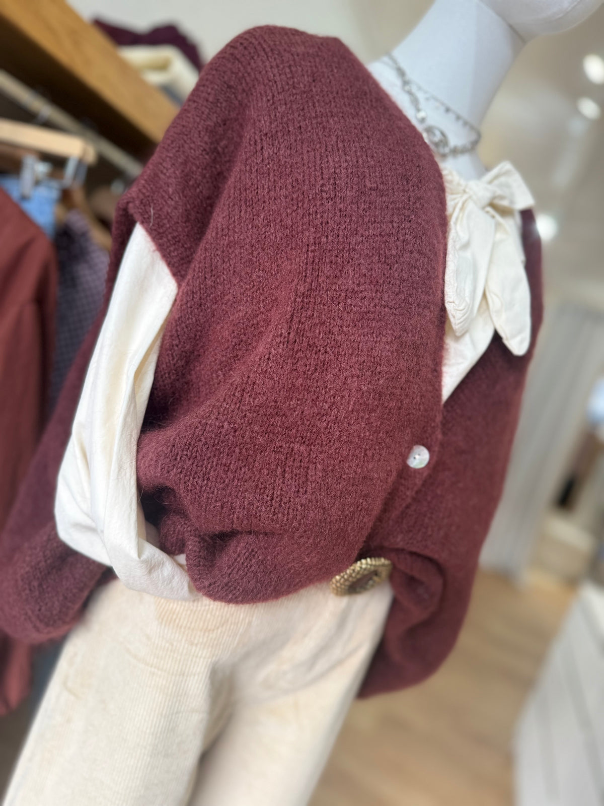 Gilet MURIEL - Loose - Bordeaux