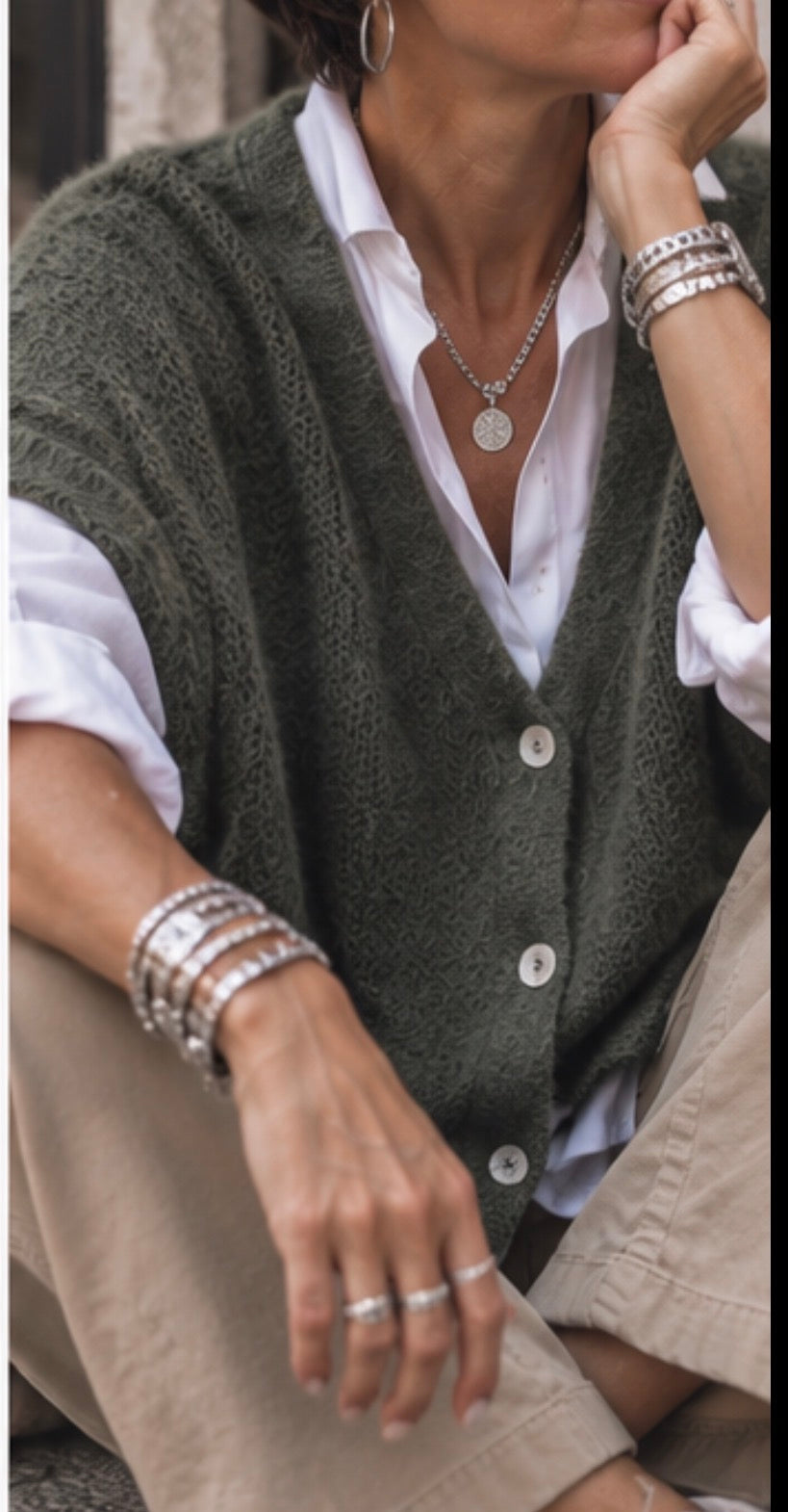 Gilet MURIEL - Loose - Kaki