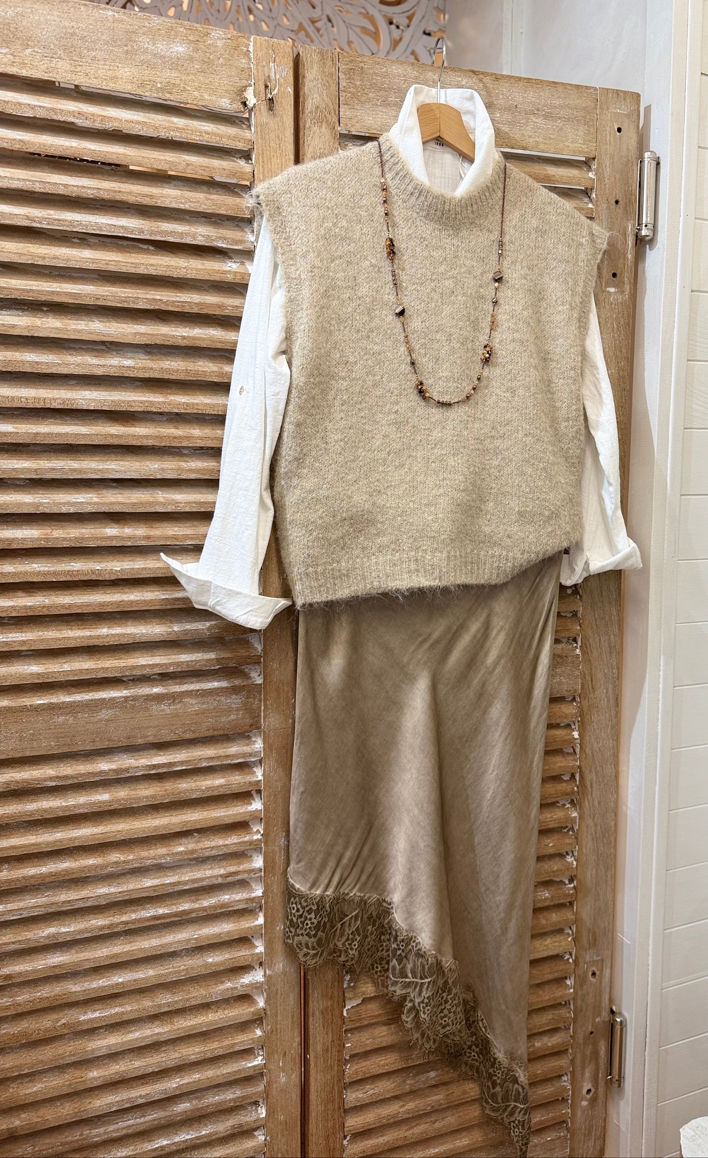 Jupe longue - Iris - Satiné & dentelle