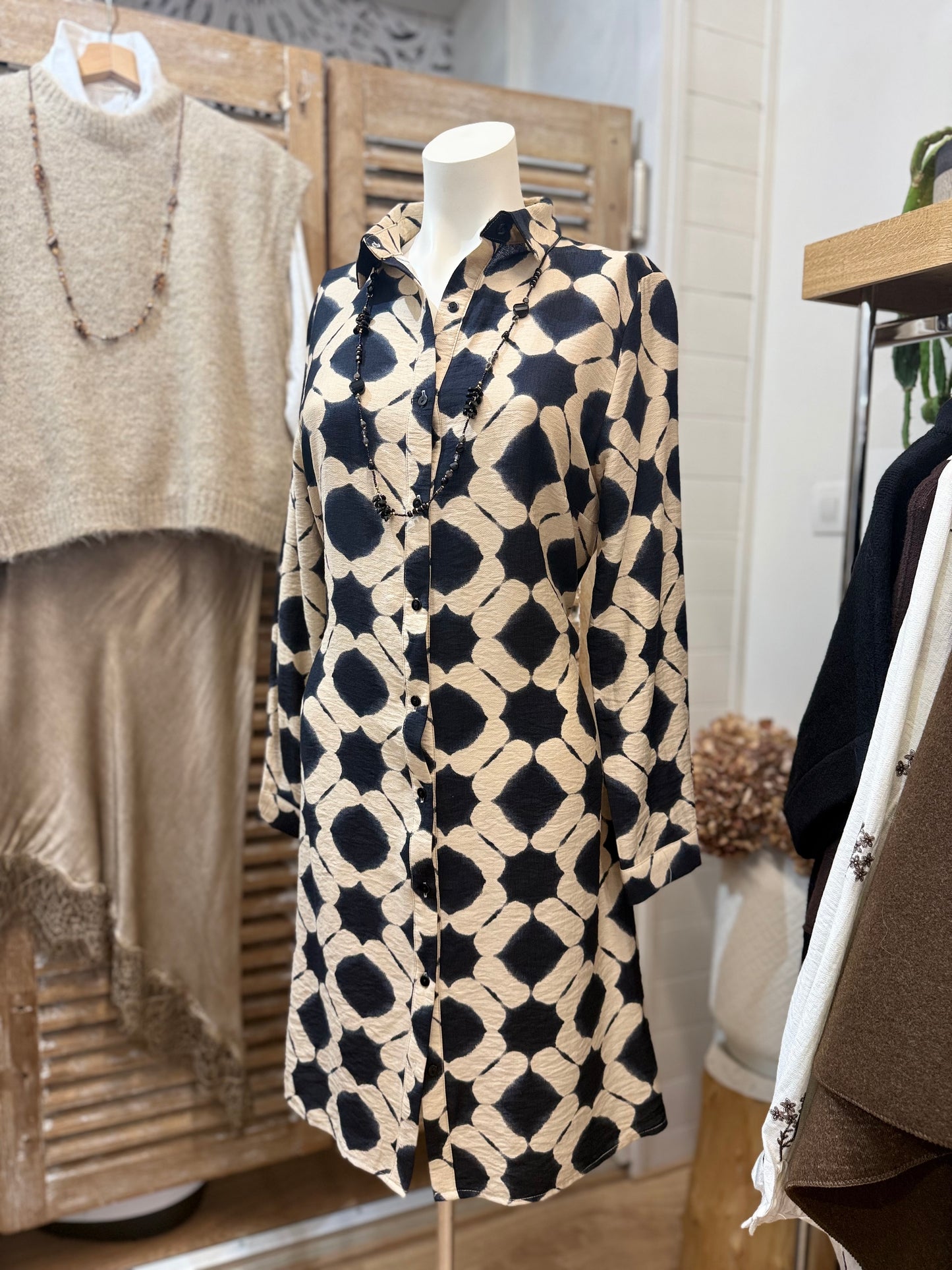 Robe Naomy - Imprimé marine .