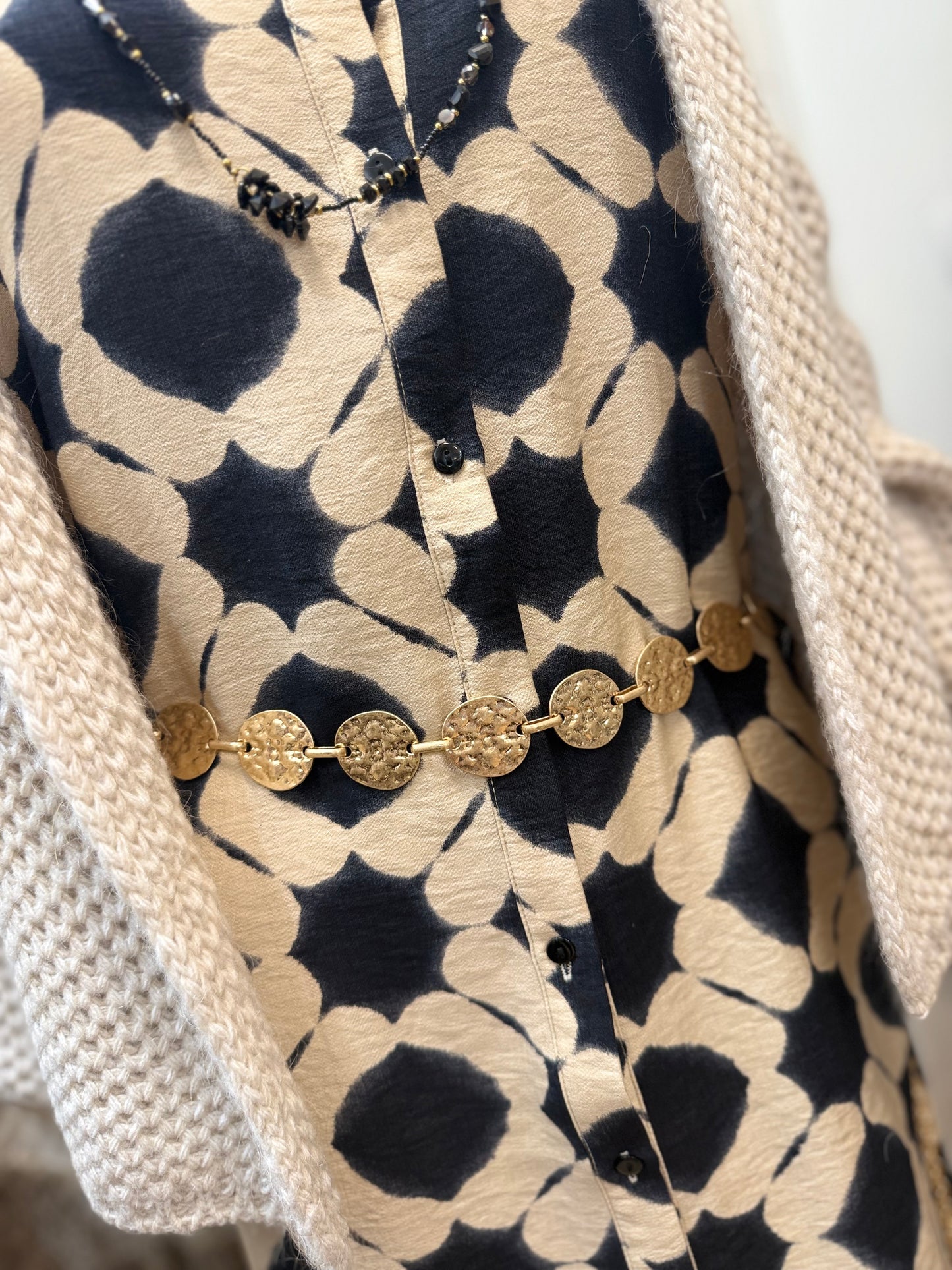 Robe Naomy - Imprimé marine .