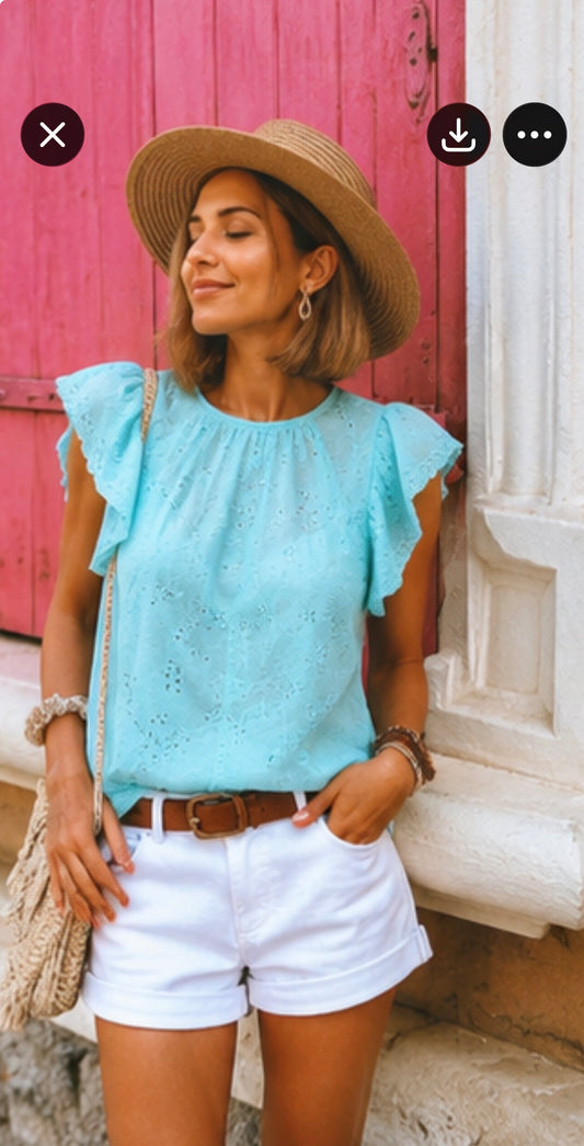 Blouse ELINOR - Turquoise