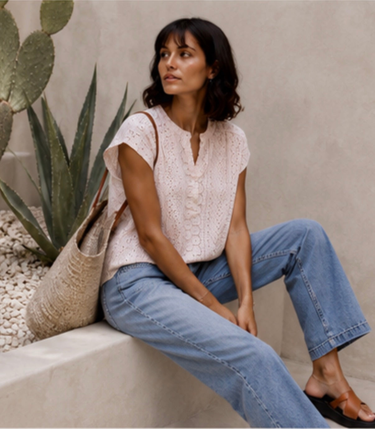 Blouse  ESTELLE - Rose poudré