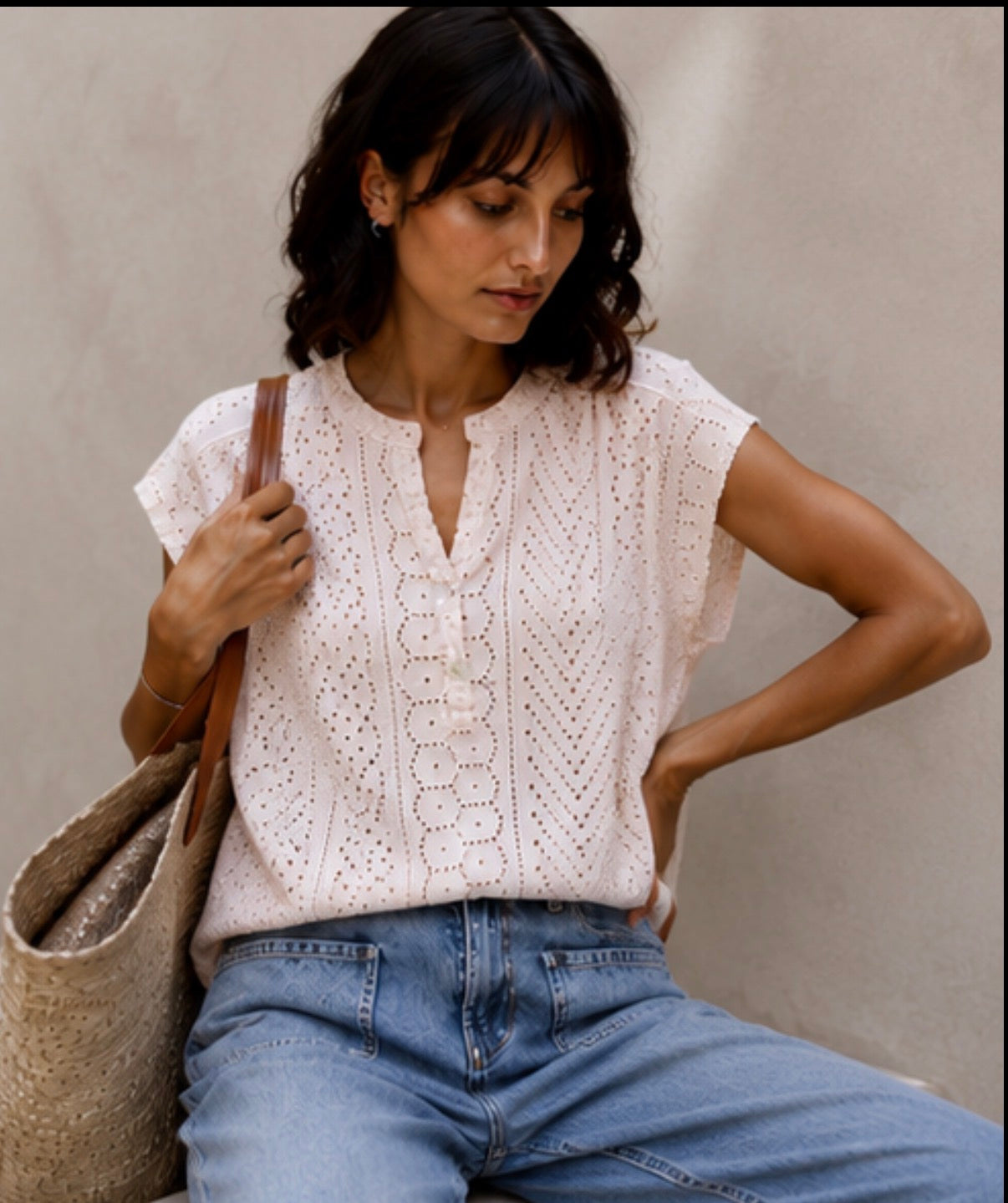 Blouse  ESTELLE - Rose poudré