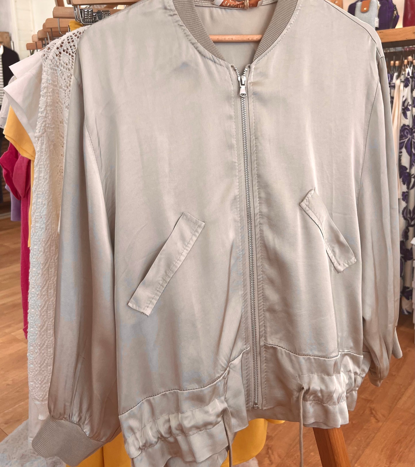 Veste soie ALANA champagne