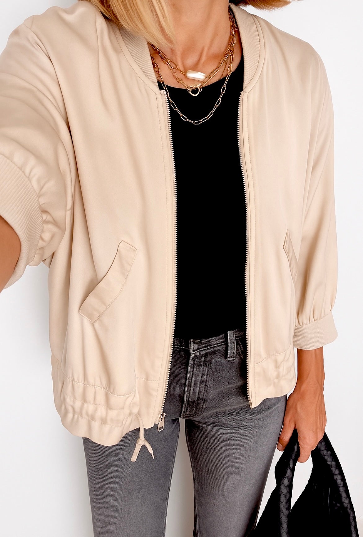 Veste soie ALANA champagne