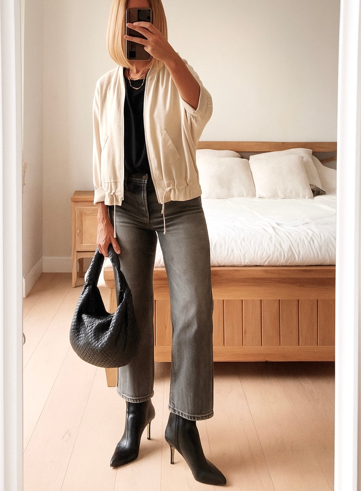 Veste soie ALANA champagne