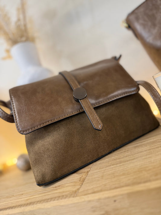 Sac bandoulière Cappuccino - Bi matière