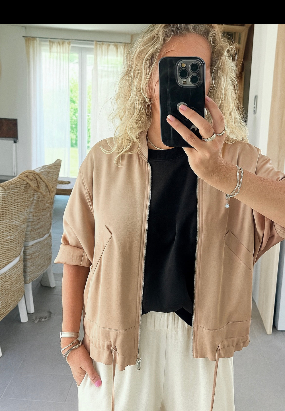 Veste soie ALANA champagne