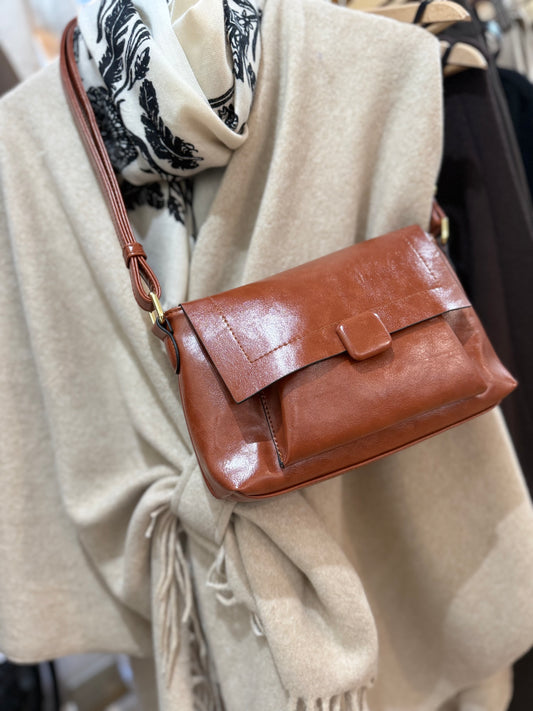 Sac bandoulière Camel - A rabat