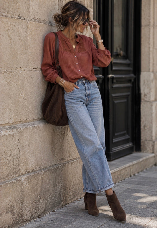 Blouse MARIE-LYNE - Noisette