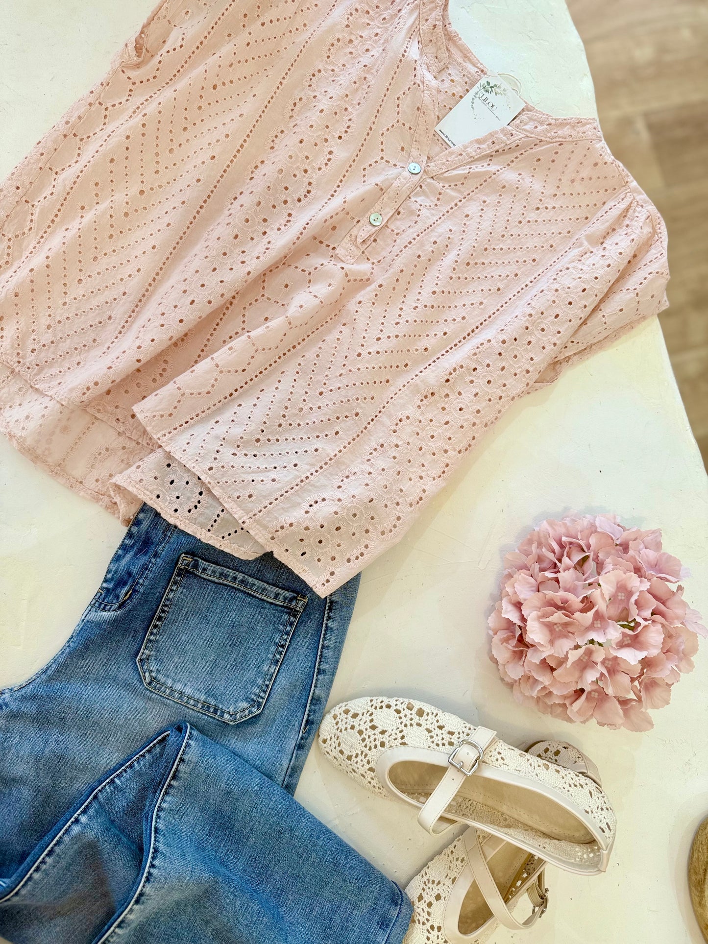 Blouse  ESTELLE - Rose poudré