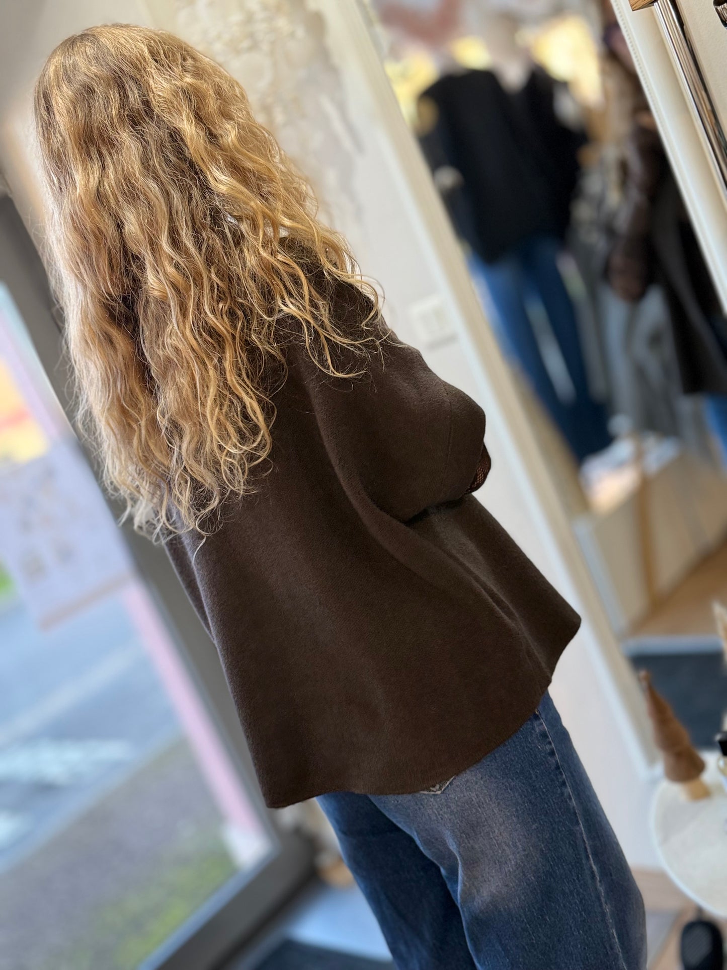 Veste cape Giulia - Chocolat