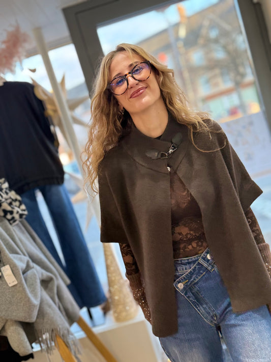 Veste cape Giulia - Chocolat