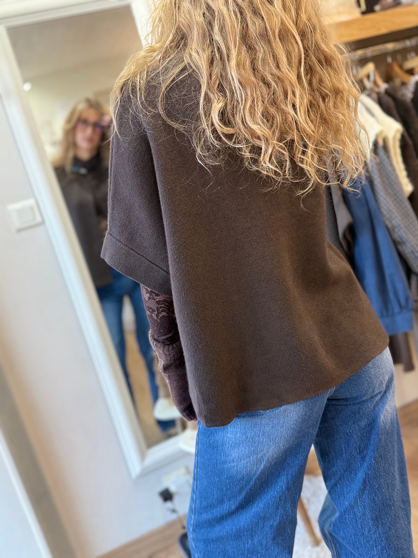 Veste cape Giulia - Chocolat