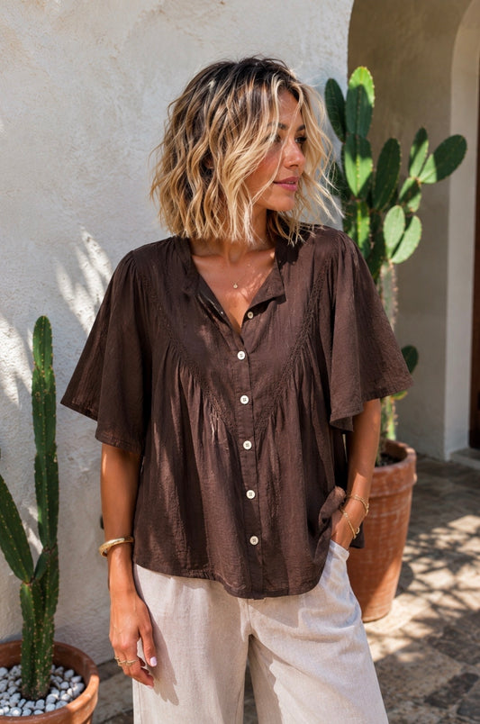 Blouse DOROTHEE- Chocolat