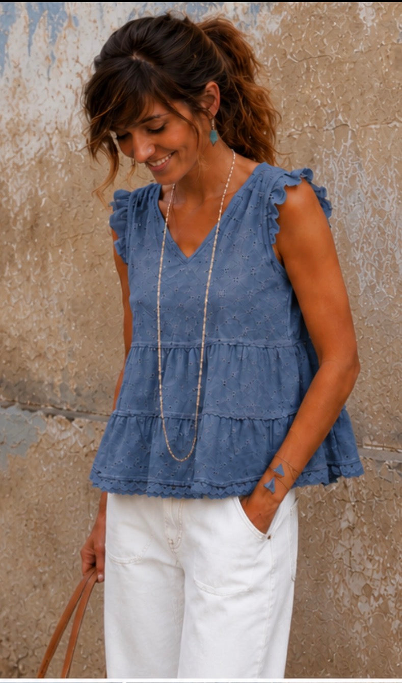 Blouse  EMILIA - Bleu