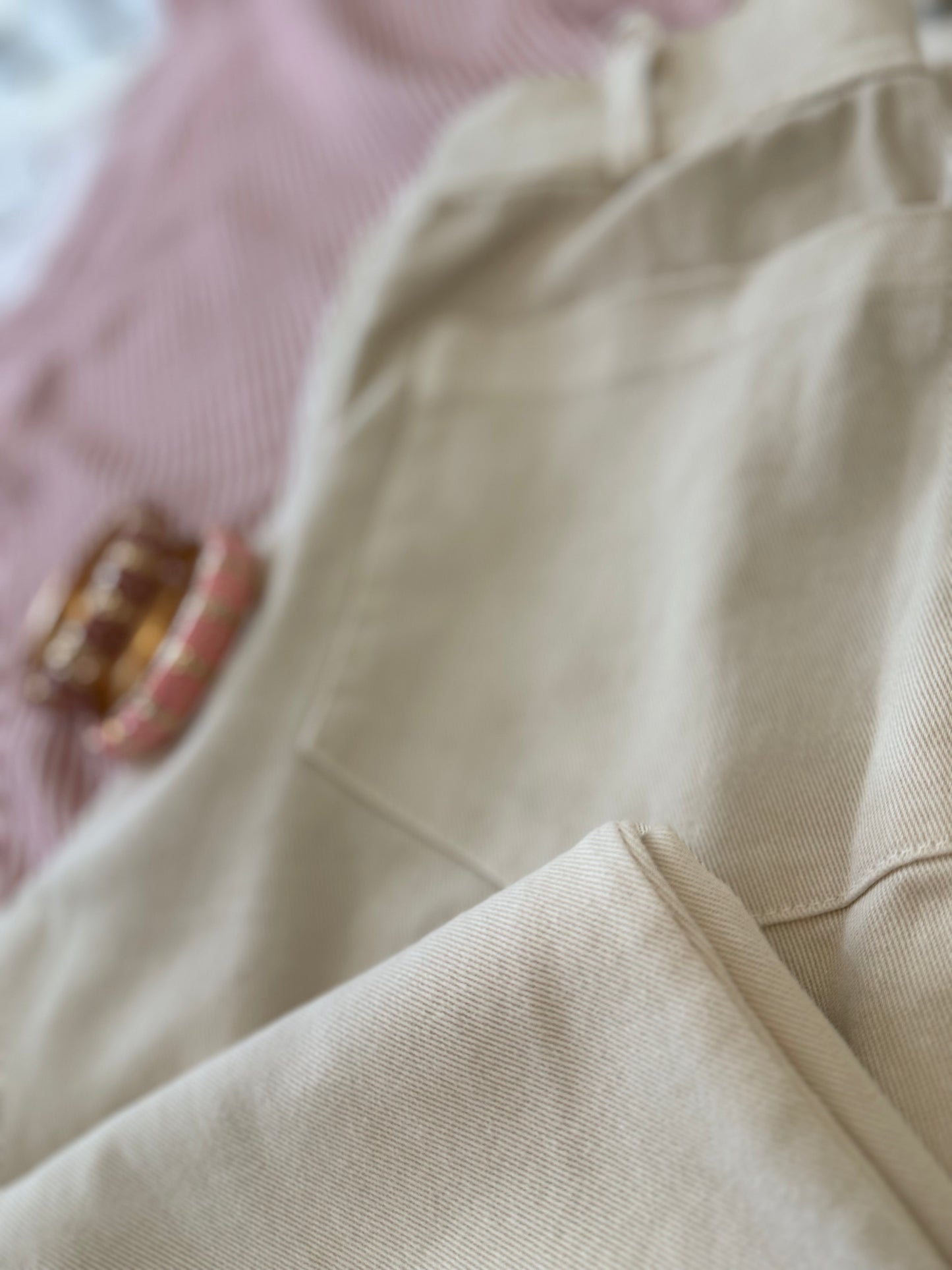 Pantalon Barrel toile de coton - Beige