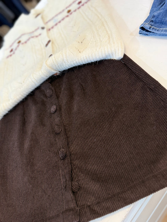 Jupe en velours côtelé