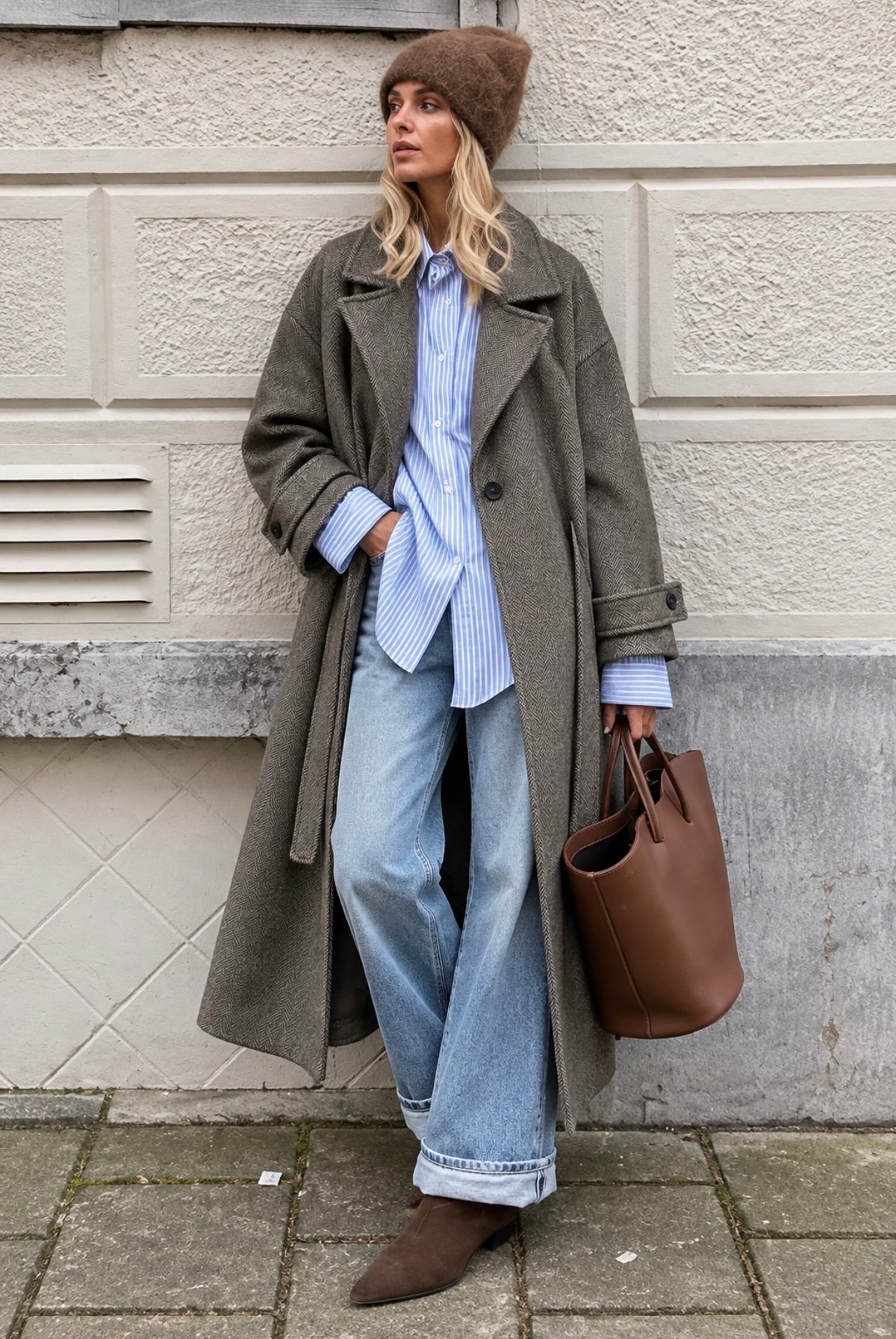 Manteau long NAWEL - Taupe