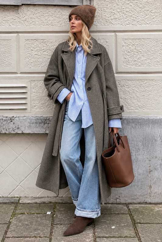 Manteau long NAWEL - Taupe