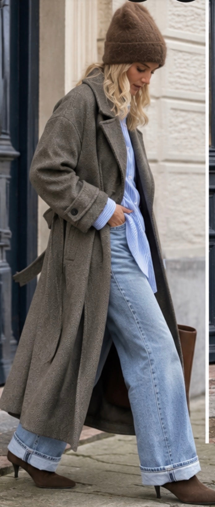 Manteau long NAWEL - Taupe