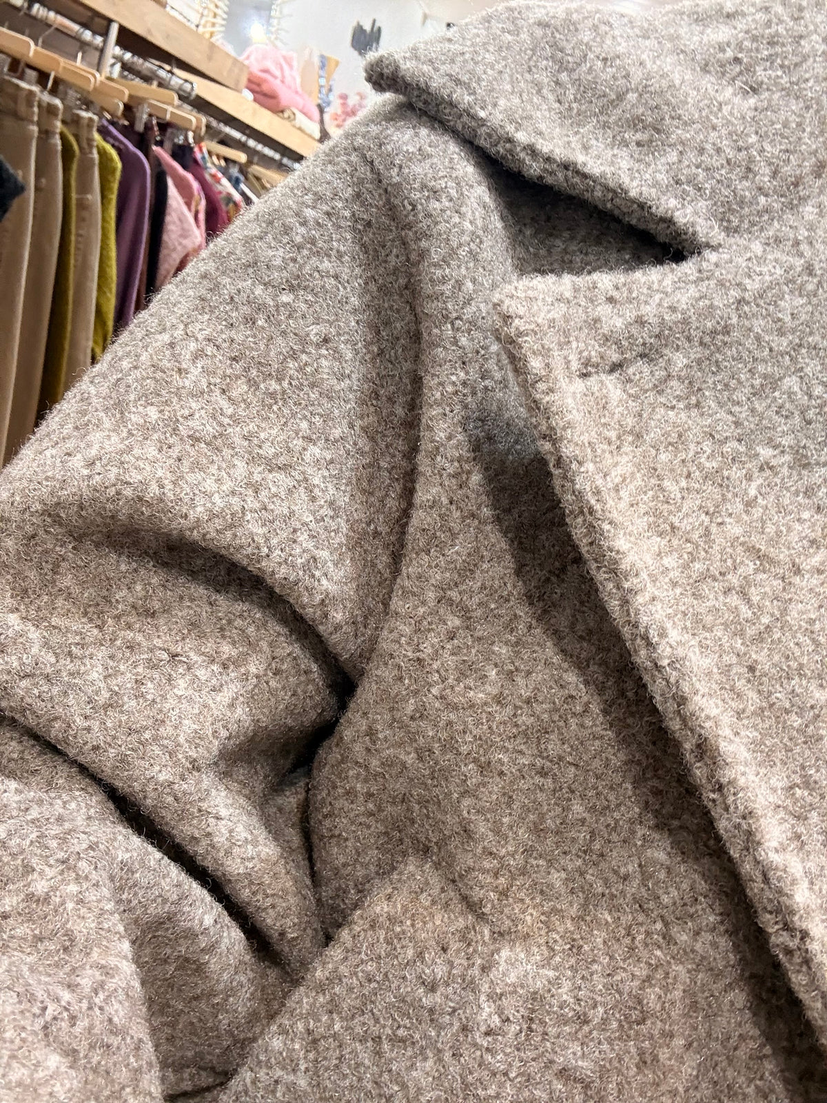 Manteau col montant-  MAUREEN - Taupe