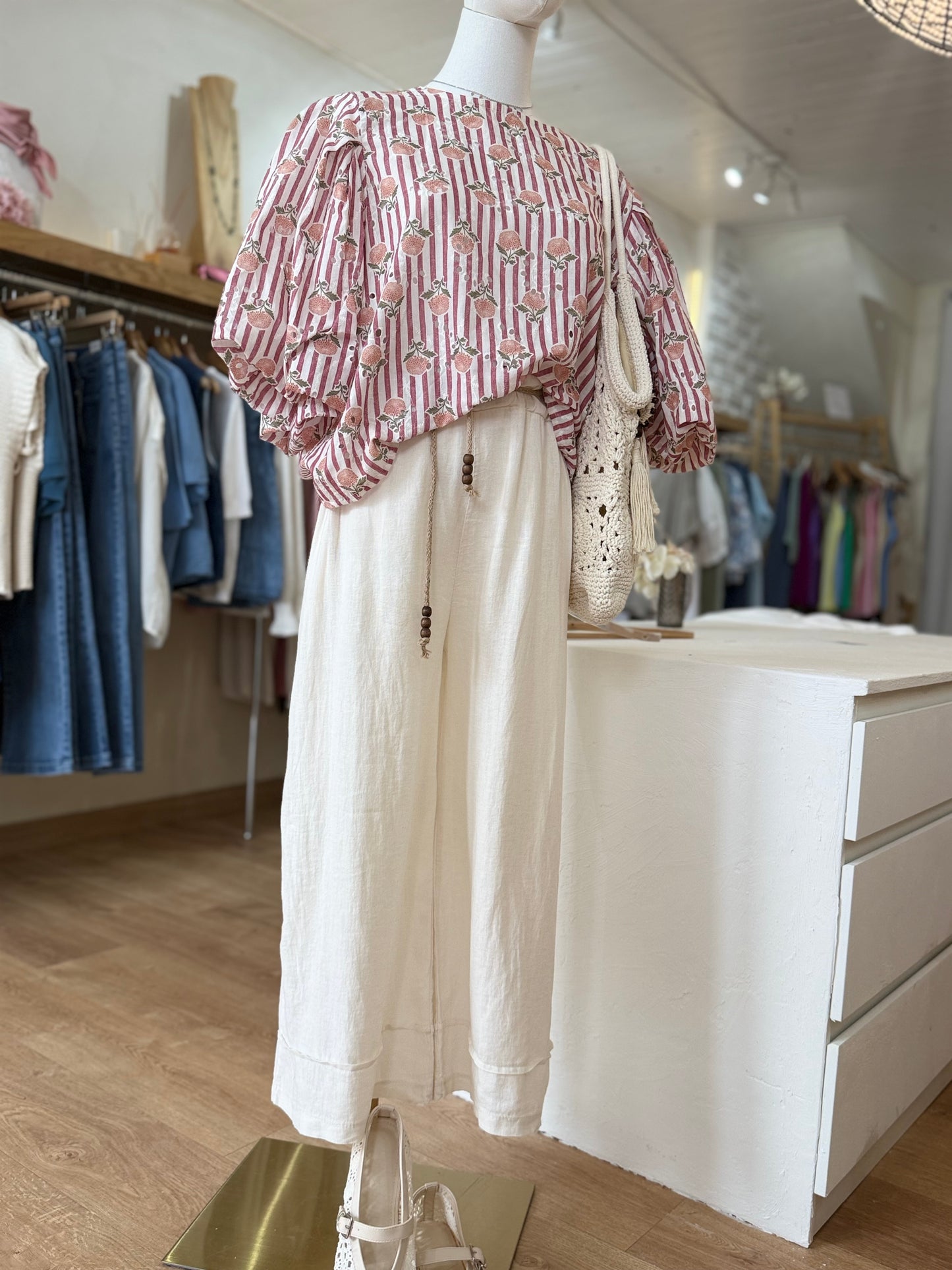 Pantalon en Lin - ELICIA - écru