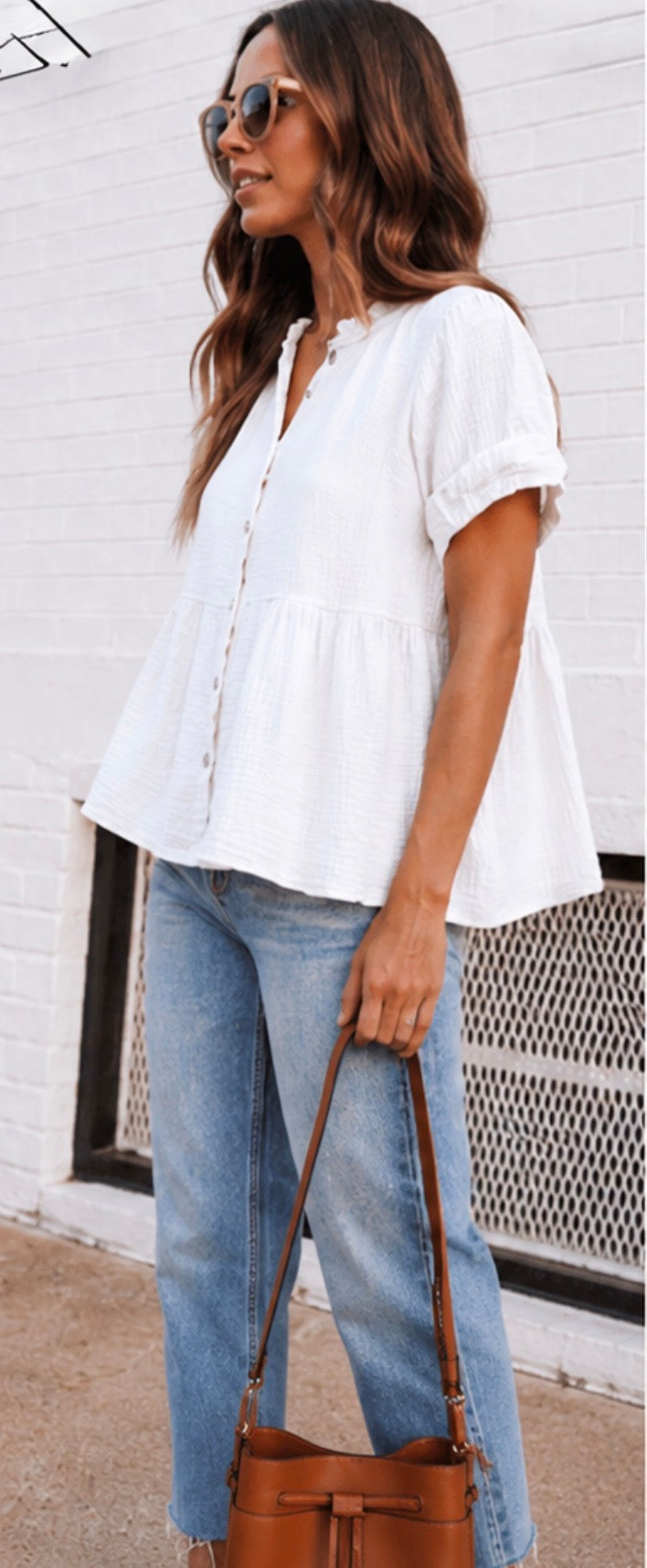 Blouse gaze de coton - ELOISE - Blanc