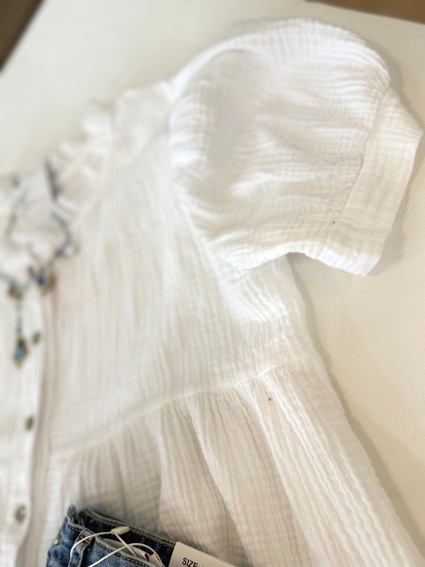 Blouse gaze de coton - ELOISE - Blanc